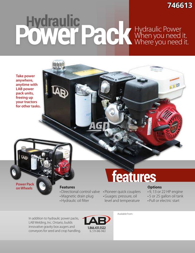 New LAB Welding HYDRAULIC POWER PACK Generator AgDealer