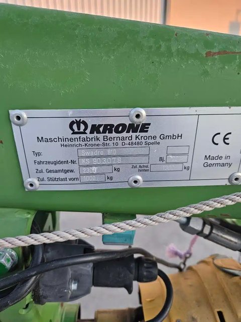 Main image for 2014 Krone SWADRO 810 Rake