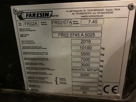 Main image for Used 2018 Faresin 7.45 TeleHandler