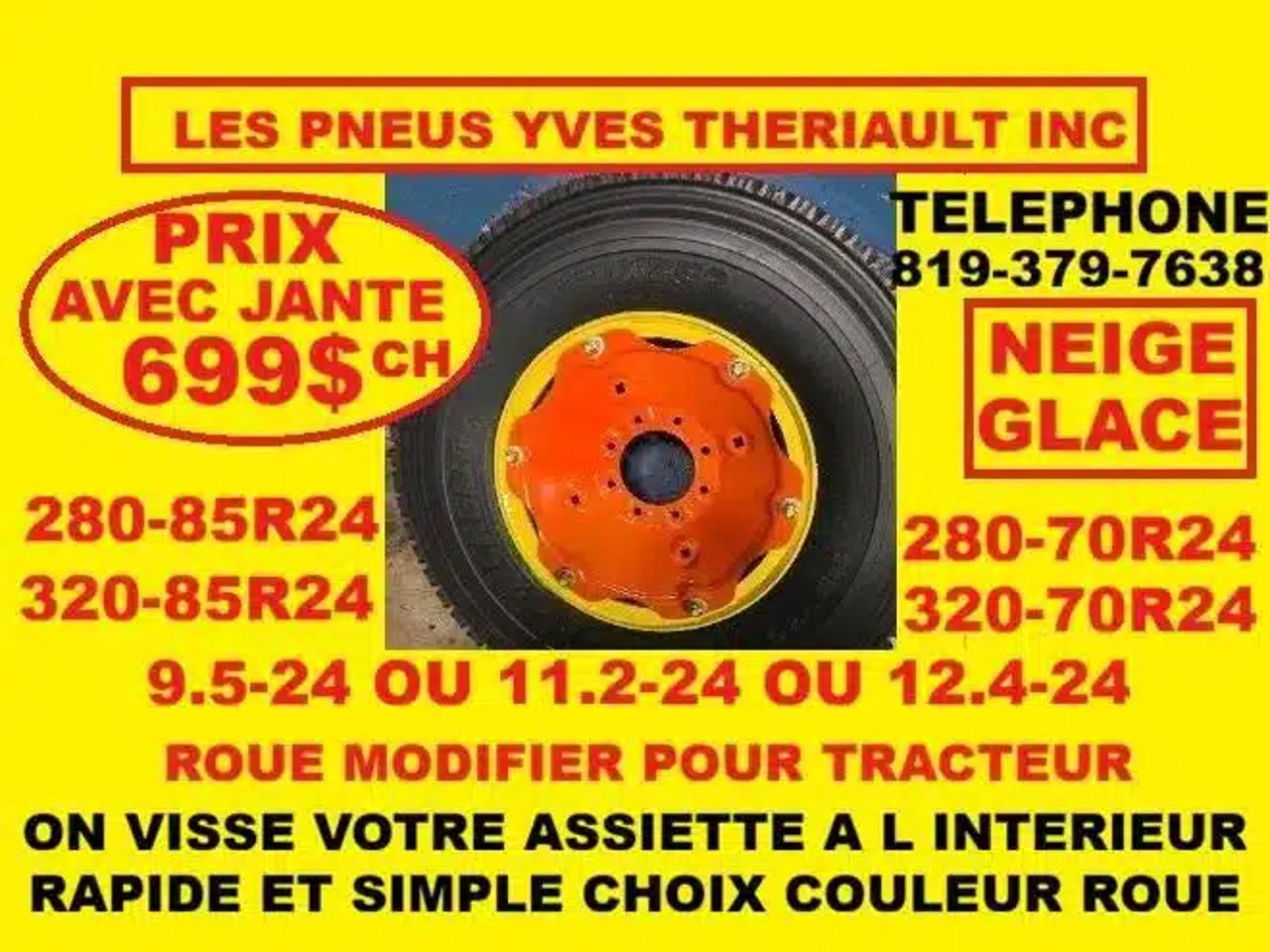 ROUE AVEC PNEU 9.5-24 OU 11.2-24 OU 15-19.5 OU 13.6-16 OU 9.5-20 Pneus et roues