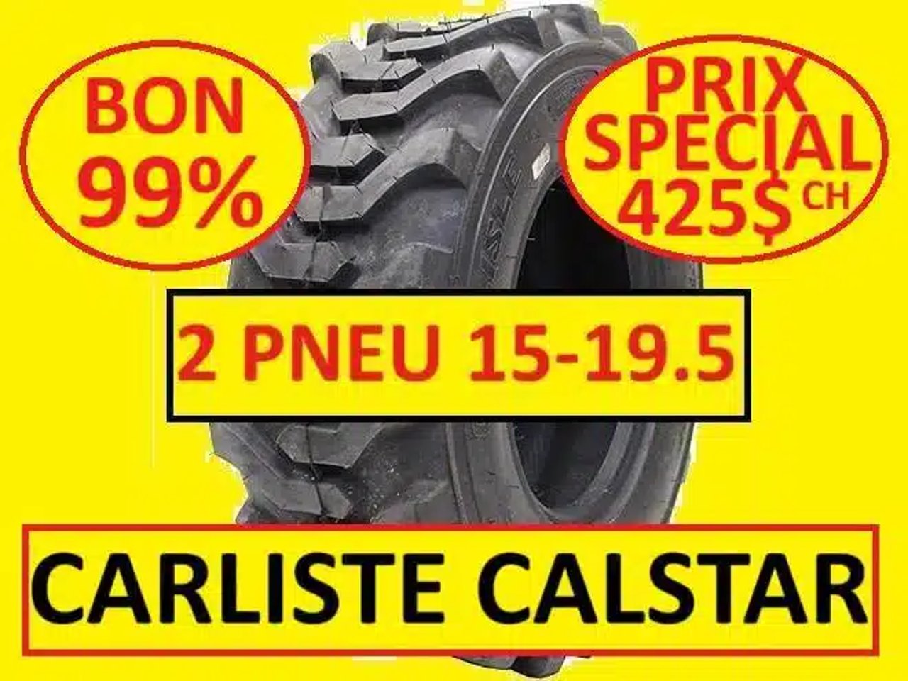 Carlisle 15-19.5 COMME NEUF 15R19.5 Pneus
