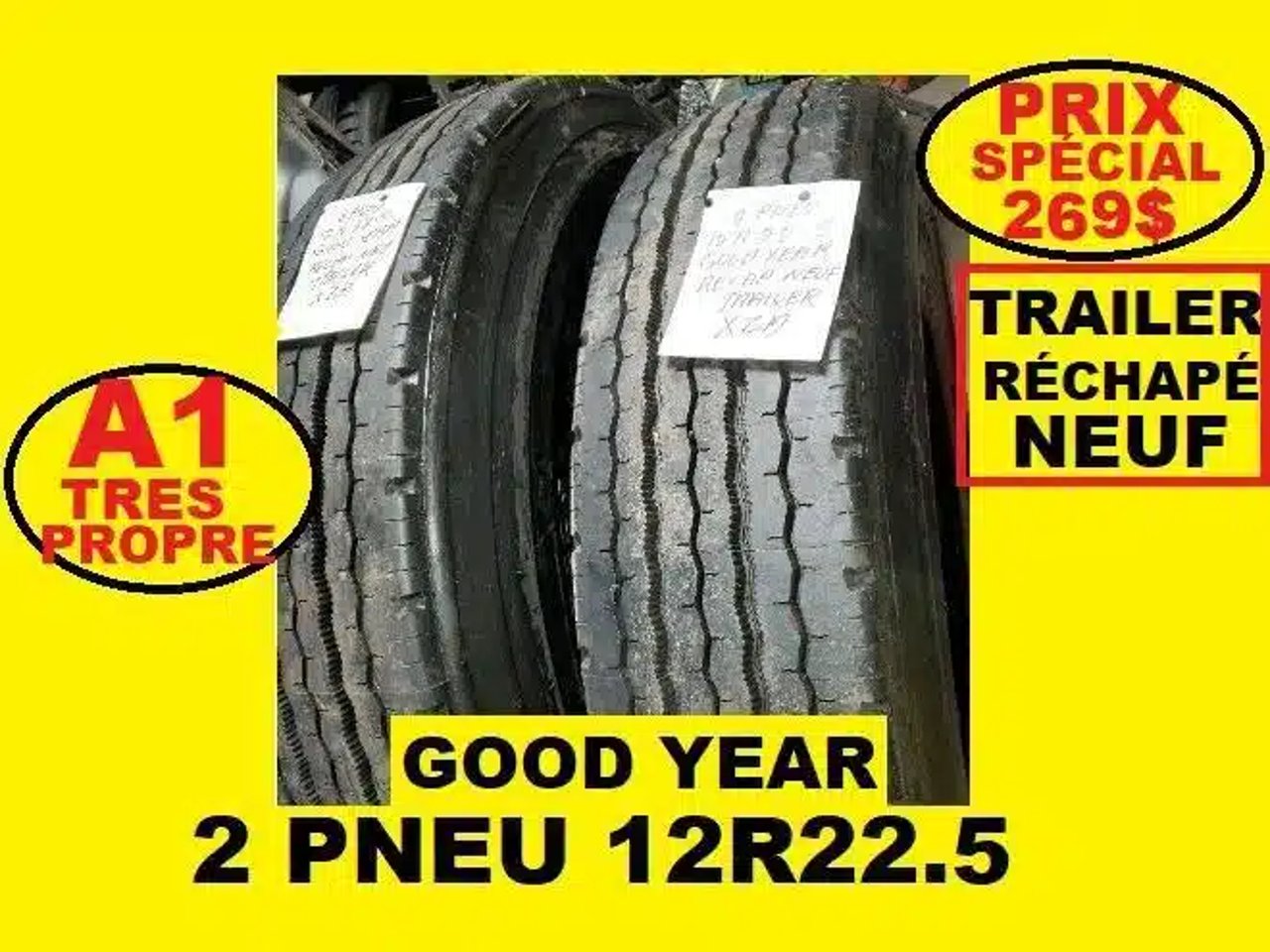 Goodyear PNEU 12R22.5RECHAPE NEUF TRAILER REMORQUE Pneus