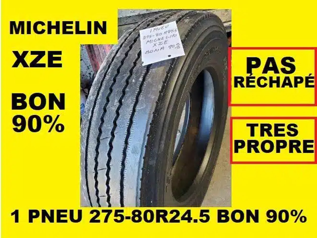 Michelin PNEU 275-80R24.5 ( 285-75R24.5 ) RECHAPE A NEUF Pneus