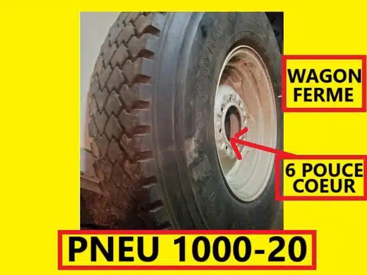 PNEU 1000-20 MONTE ROUE WAGON AGRICOLE 1000R20 Pneus et roues