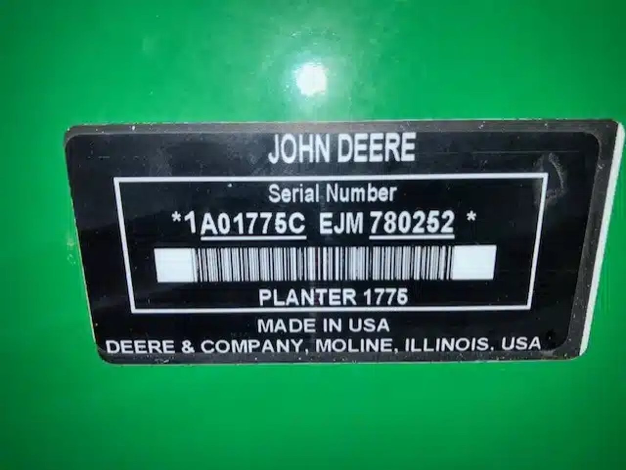 2019 John Deere 1775NT Planteur