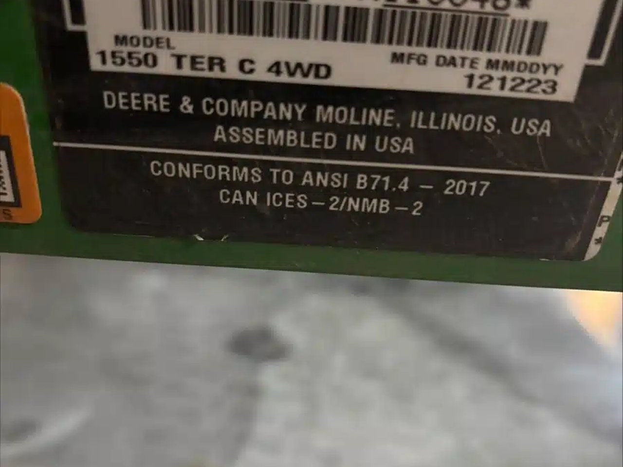 2024 John Deere 1550 Tondeuse frontale