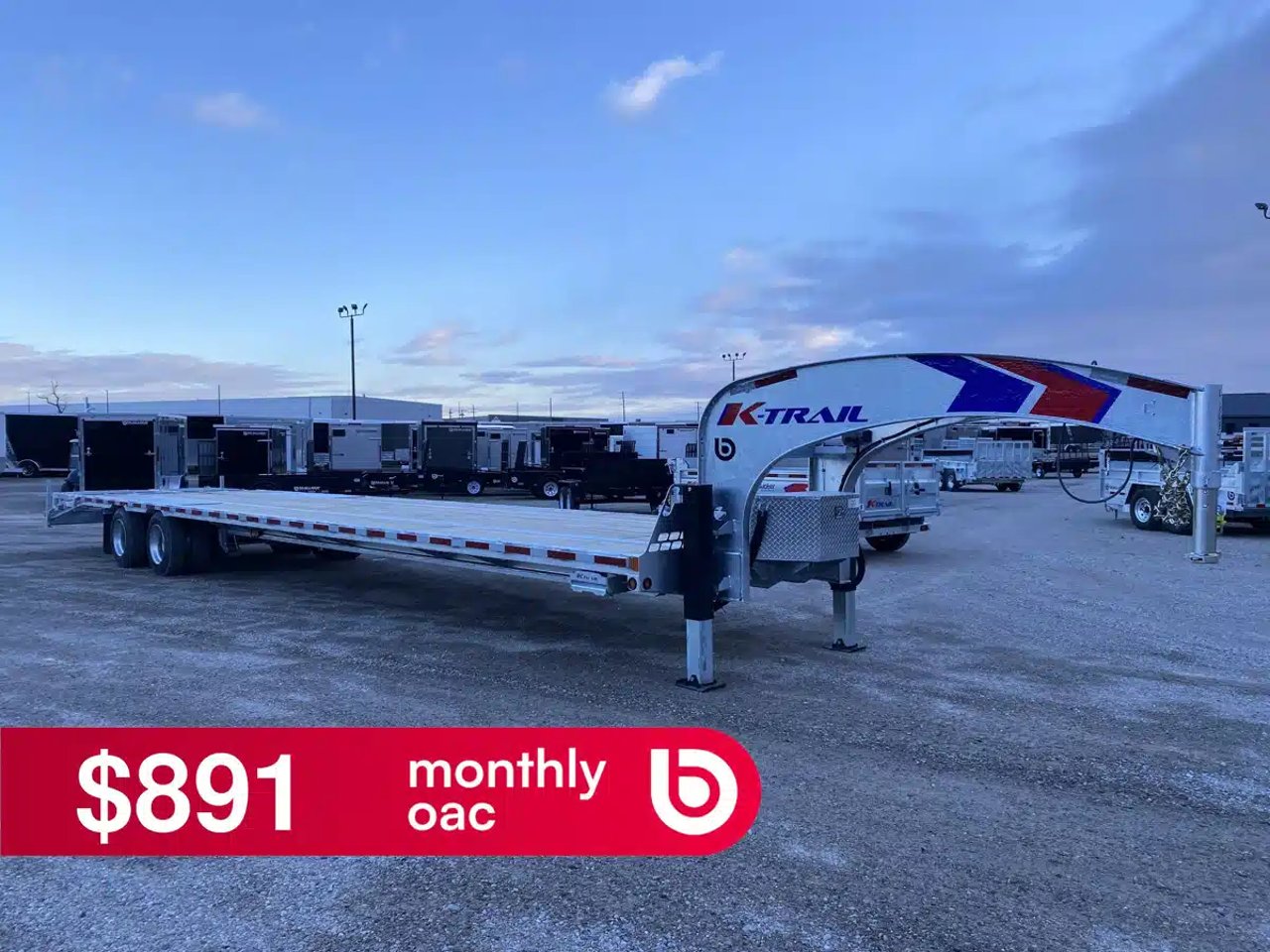 2026 K-Trail Galvanized Beavertail Gooseneck Trailer 35,520 Lb Remorque - Plateforme