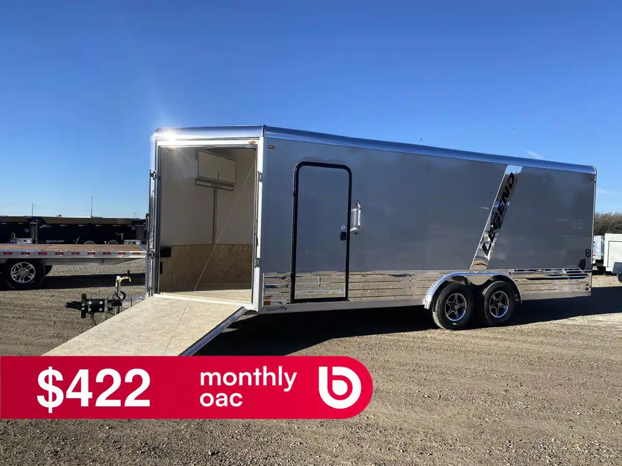 2026 Legend ALUMINUM DELUXE V-NOSE SNOWMOBILE TRAILER Remorque - Motoneige
