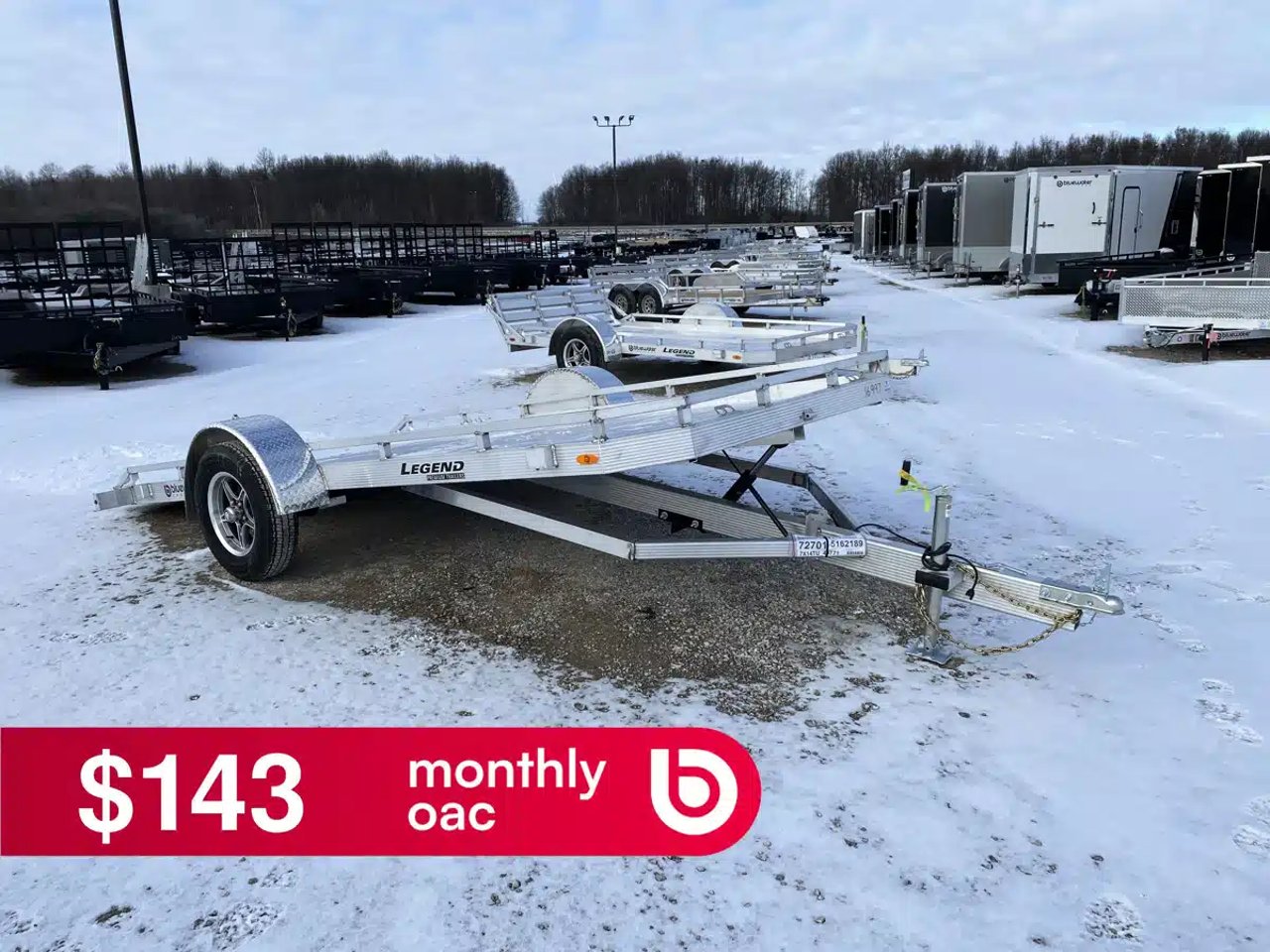 2026 Legend ALUMINUM SINGLE AXLE TILT TRAILER Remorque - Plateforme basculante