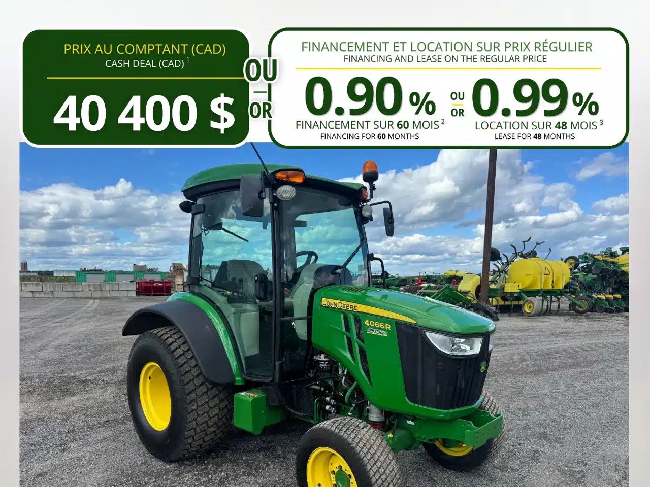 2019 John Deere 4066R Tracteur