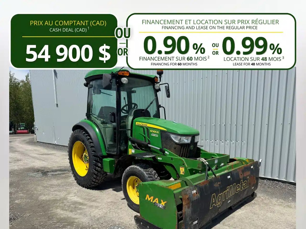 2019 John Deere 4066R Tracteur