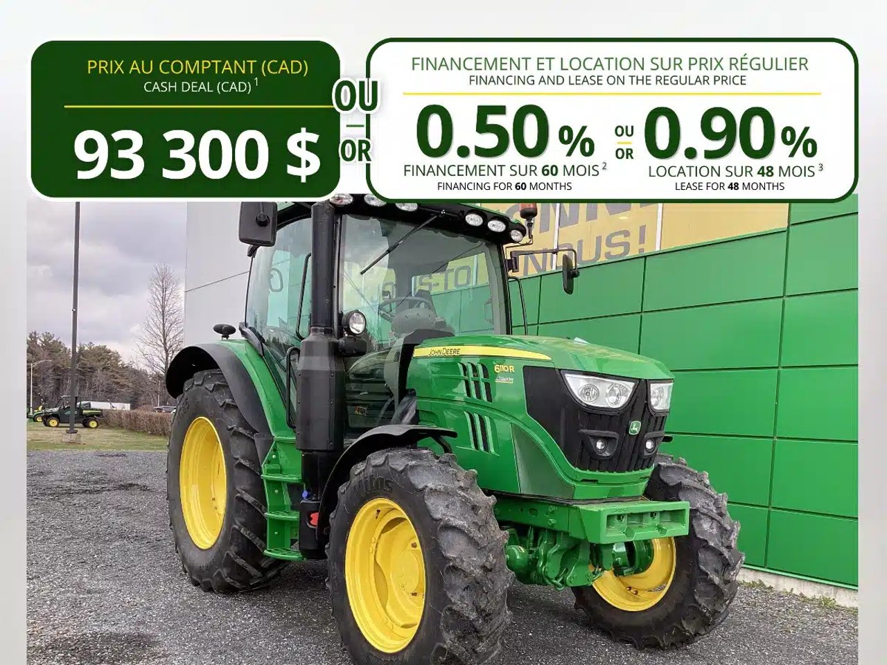 2020 John Deere 6110R Tracteur