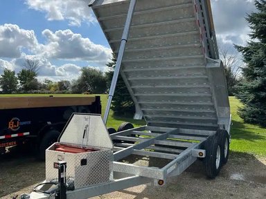 BJ Industries 7x14 Ton Galvanized Dump Trailer — photo 2