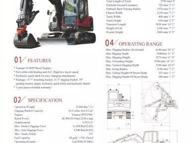 UHI Machinery UME80 Excavatrice — photo 2