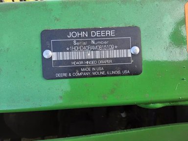 2021 John Deere HD40R Nez - Toile/Tapis — photo 2