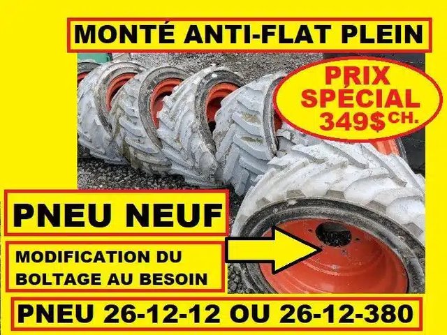 OTR PNEU 26-12-15 MONTE 26-12-380 NEUF REMPLIE URÉTHANE 26-12-12 Pneus