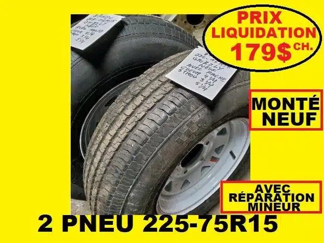 Grizzly 225-75R15 Pneus et roues