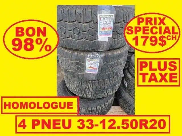 Sure-Trac PNEU 33-12.50R20 COMME NEUF HOMOLOGUE Pneus
