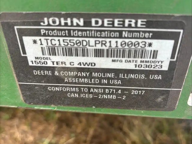 2024 John Deere 1550 Tondeuse frontale