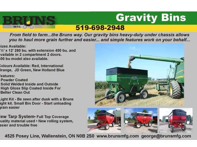 Bruns Manufacturing 280 Boîte de gravité