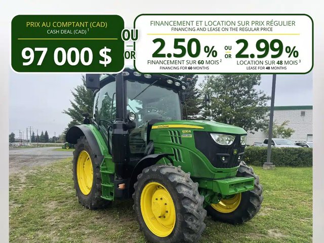 2019 John Deere 6120R Tracteur