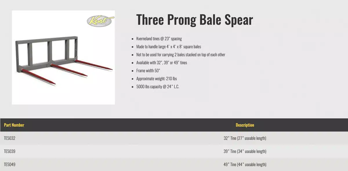 Gallery image 2 for New HLA TE5032 Bale Spear