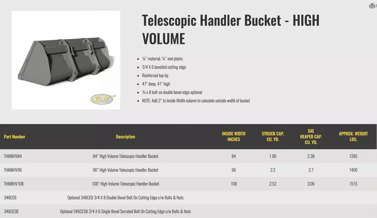 Gallery image 2 for New HLA Attachments Misc Bucket