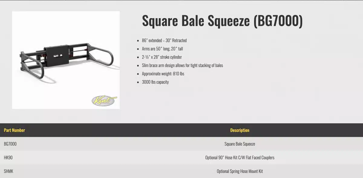 Gallery image 2 for New HLA Attachments Misc Bale Grapple