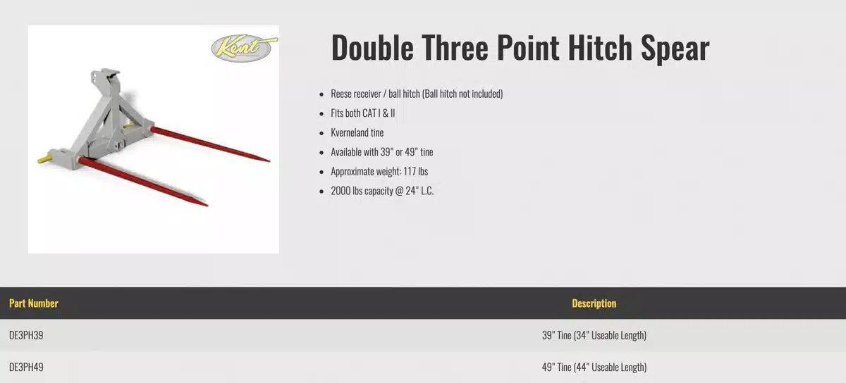 Gallery image 2 for HLA Attachments DE3PH39 3 Point Hitch