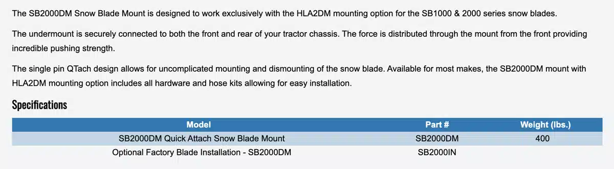 Gallery image 2 for New HLA Attachments Misc Snow Blade