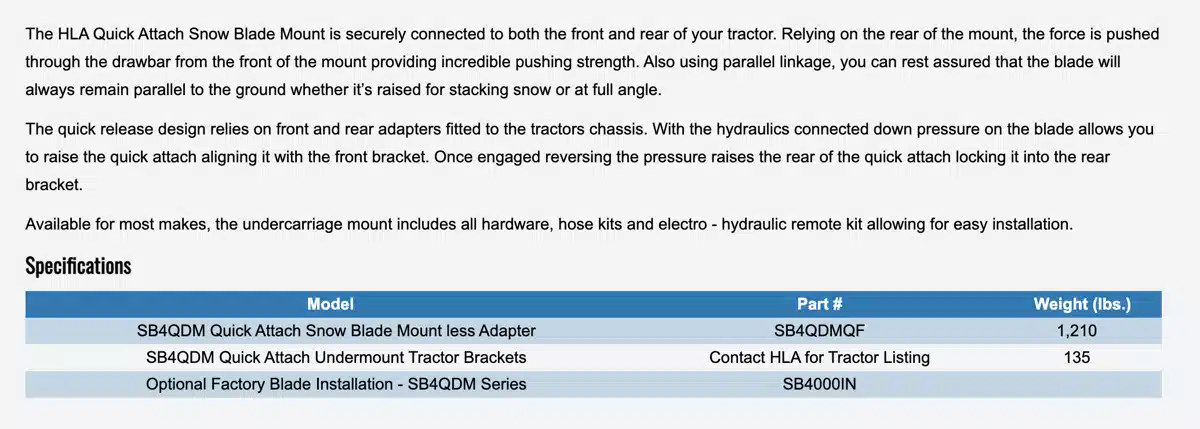 Gallery image 2 for New HLA Misc Snow Blade