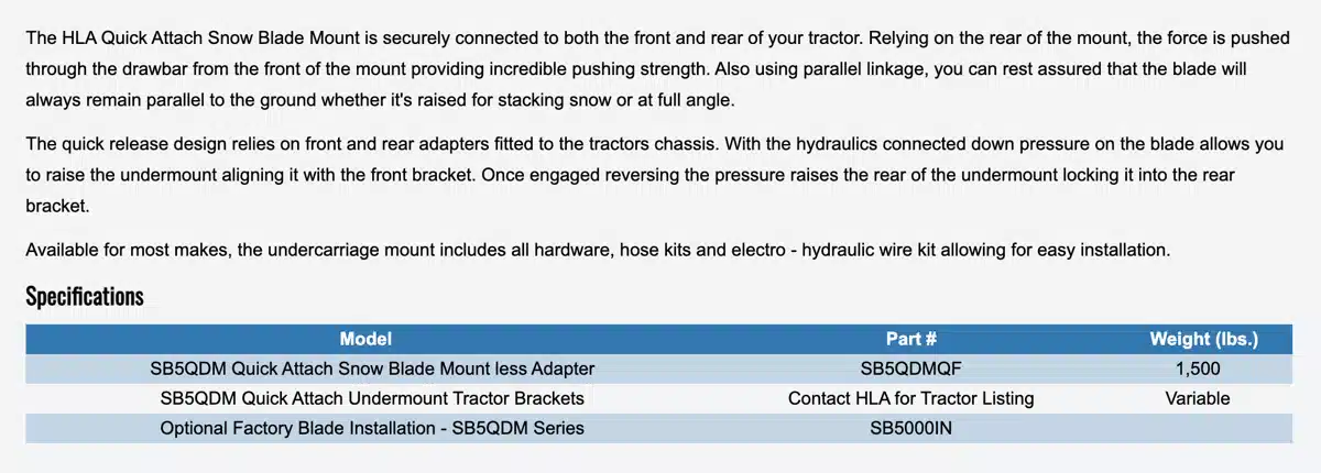 Gallery image 2 for New HLA Misc Snow Blade