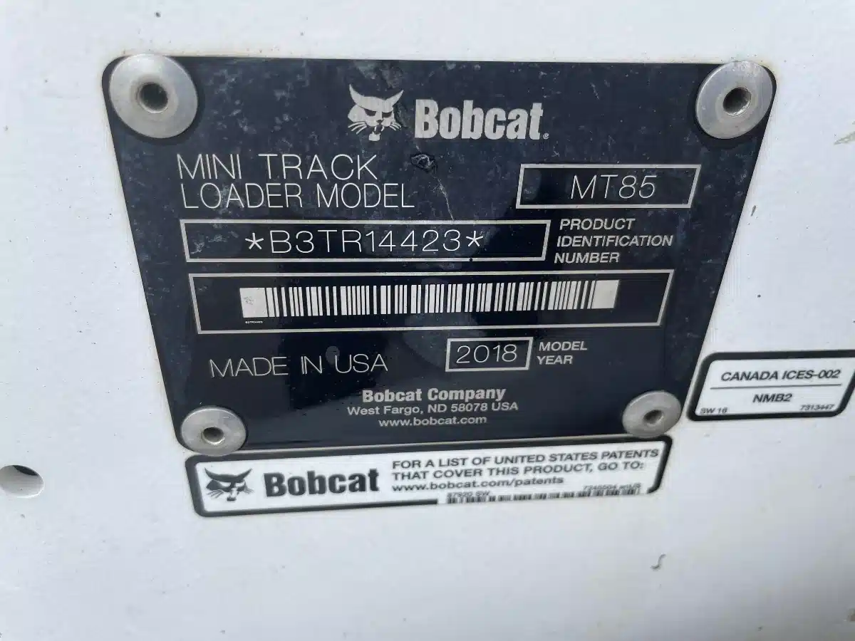 Gallery image 2 for Used 2018 Bobcat MT85 Track Loader