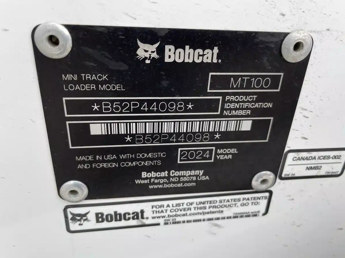 Gallery image 2 for Used 2024 Bobcat MT100 Skid Steer