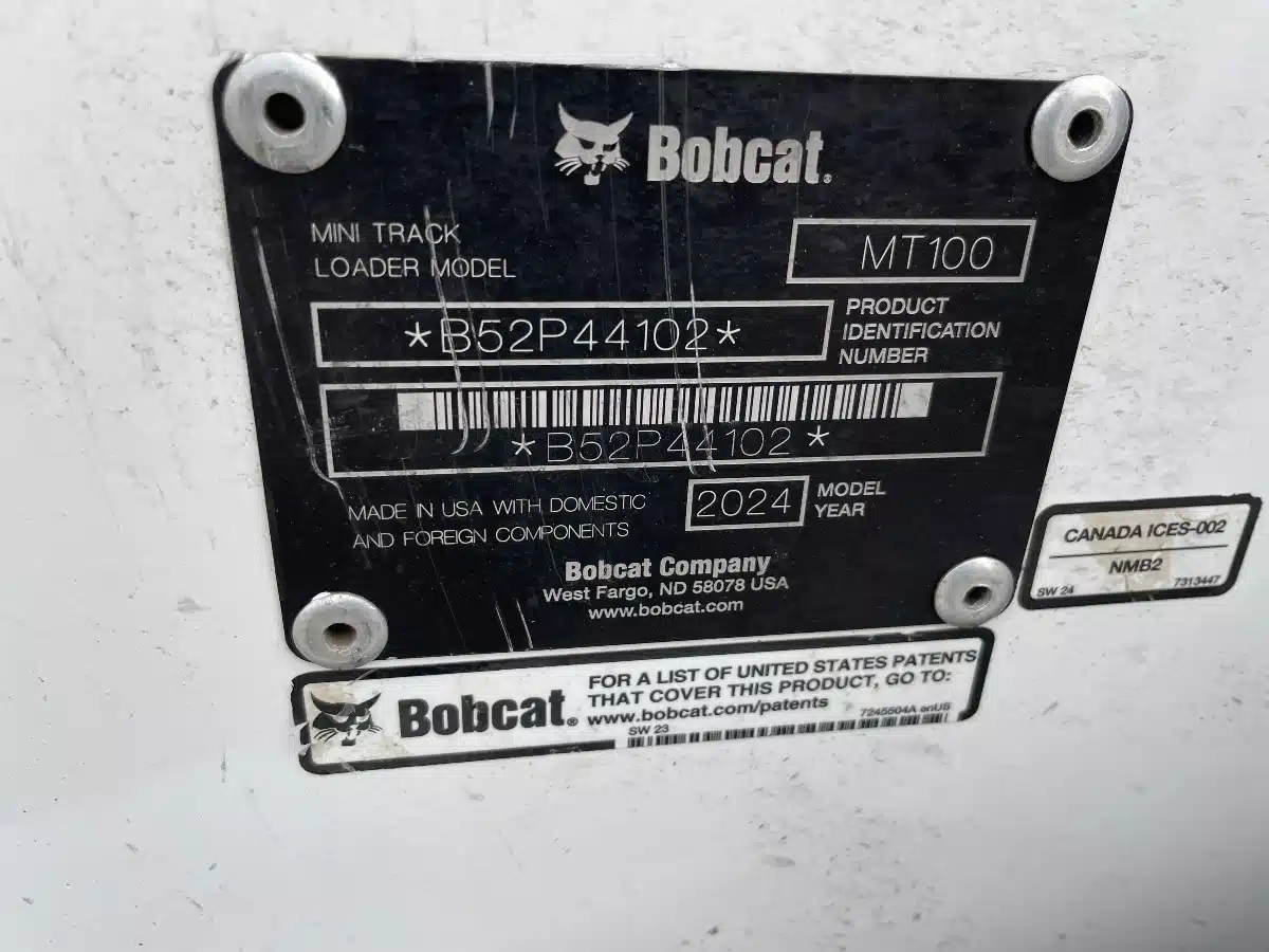 Gallery image 2 for Used 2024 Bobcat MT100 Skid Steer