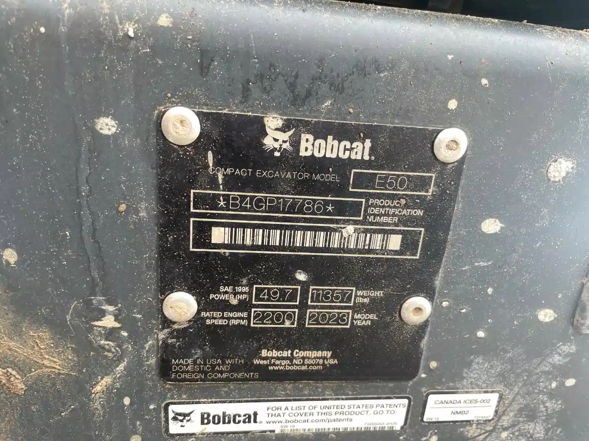 Gallery image 2 for 2023 Bobcat E50 Excavator