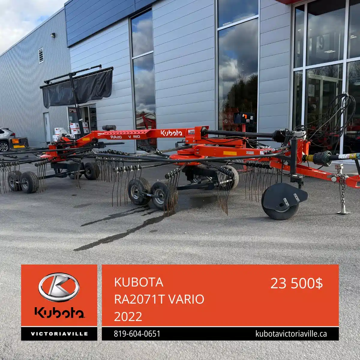 Gallery image 1 for Used 2022 Kubota RA2071T VARIO Rake