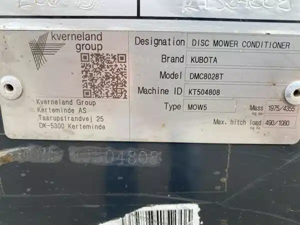 Gallery image 2 for 2022 Kubota DMC8028T Miscellaneous