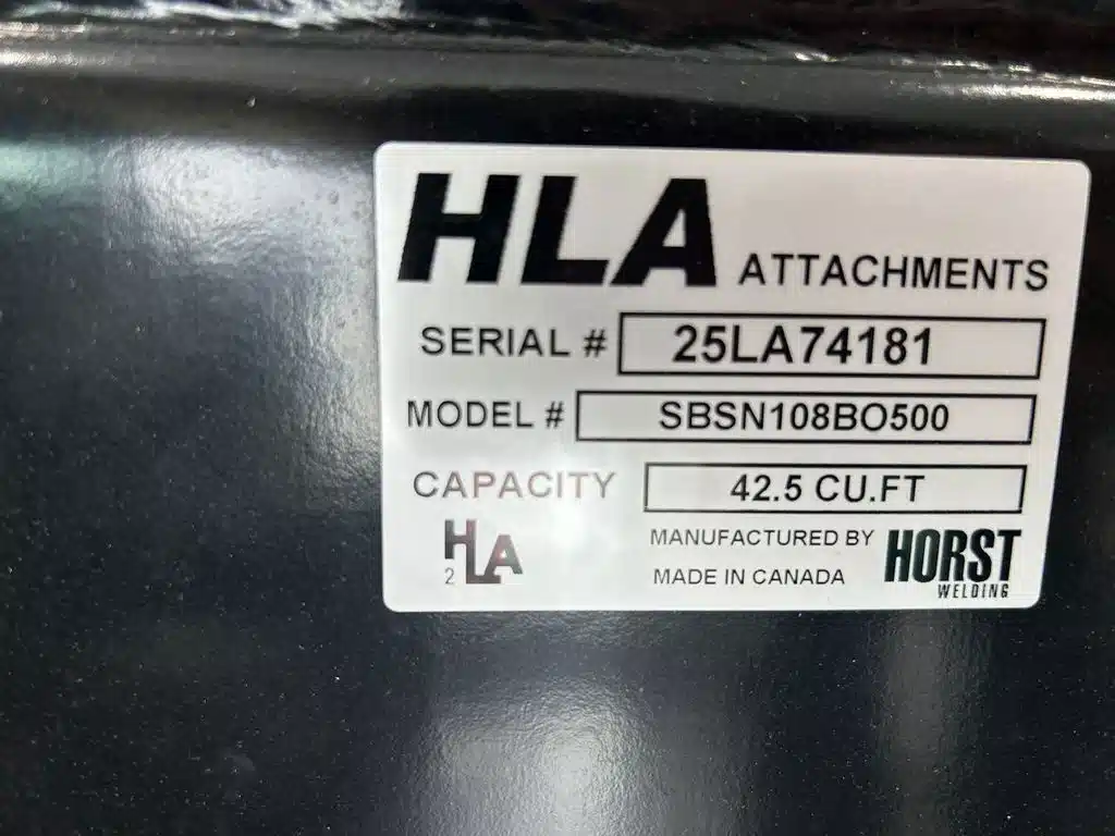 Gallery image 1 for 2025 HLA Attachments 108SNOW Bucket