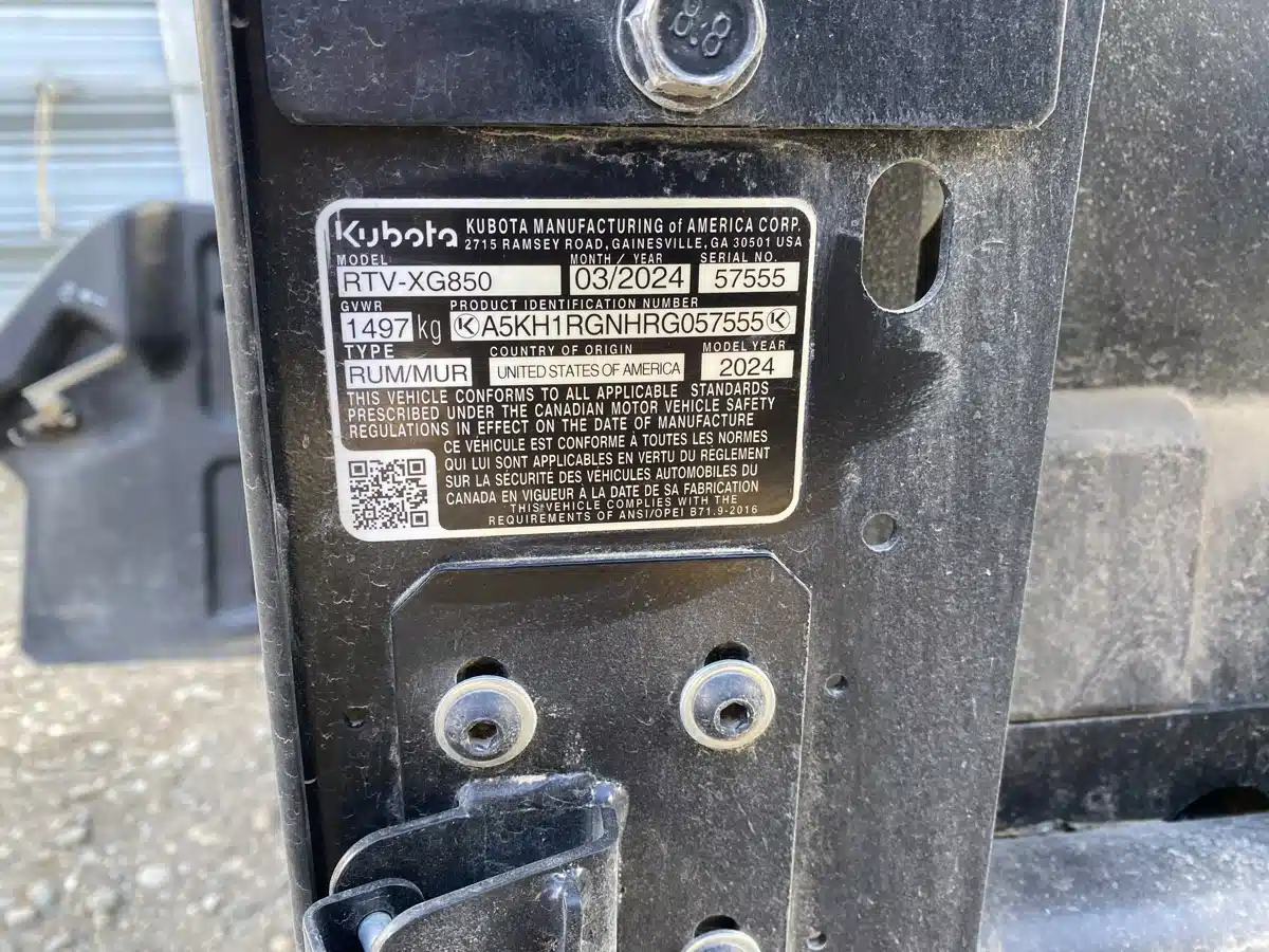 Gallery image 2 for Used 2024 Kubota RTV-XG850 Utility Vehicle