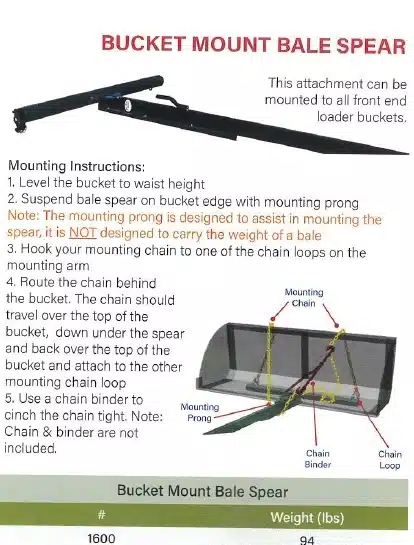 Gallery image 2 for Hi-Hog 1600 Bale Spear