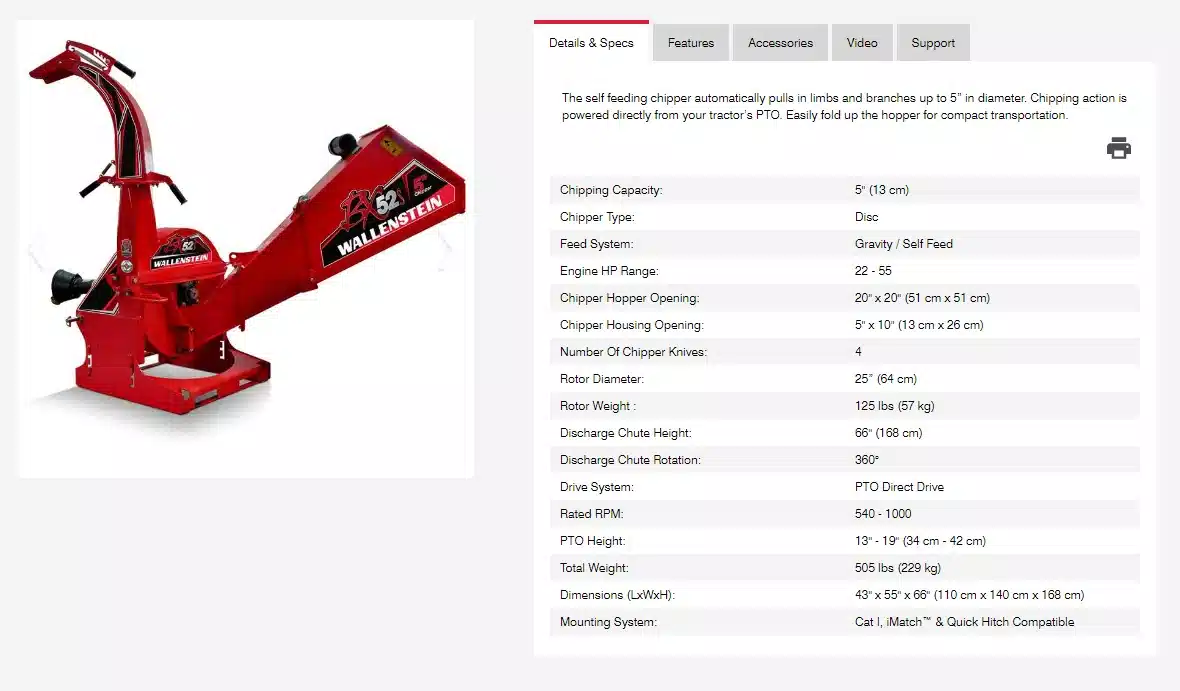 Gallery image 1 for New New Wallenstein BX52S Wood Chipper