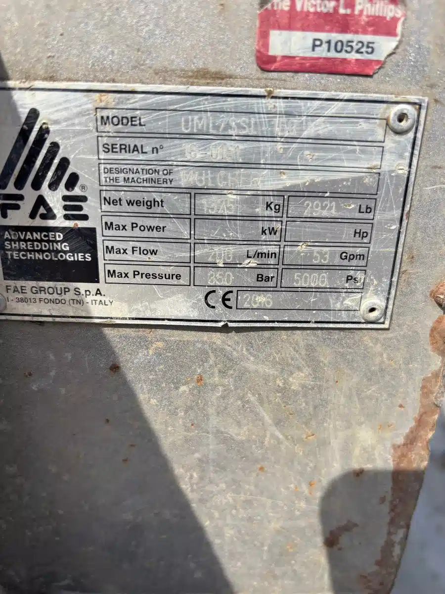 Gallery image 2 for Used 2016 FAE UML/HY 100 Mulcher