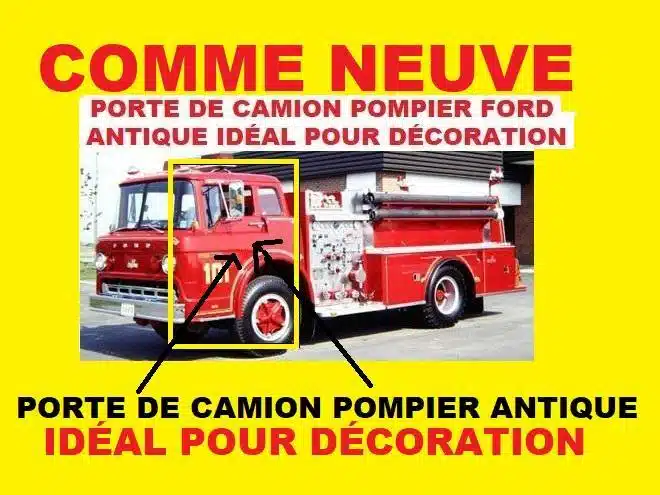Gallery image 1 for PORTE DE CAMION POMPIER ANTIQUE DÉCORATION MURAL Miscellaneous