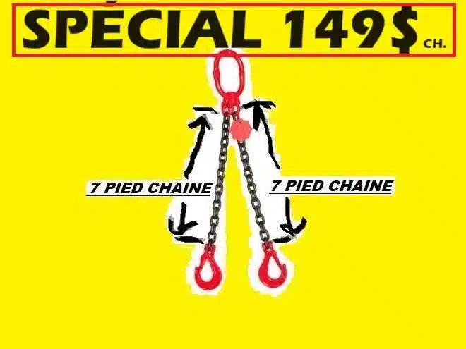 Gallery image 1 for CHAINE NEUVE DE LEVAGE AVEC CROCHET AVEC ANNEAU CENTRAL Miscellaneous