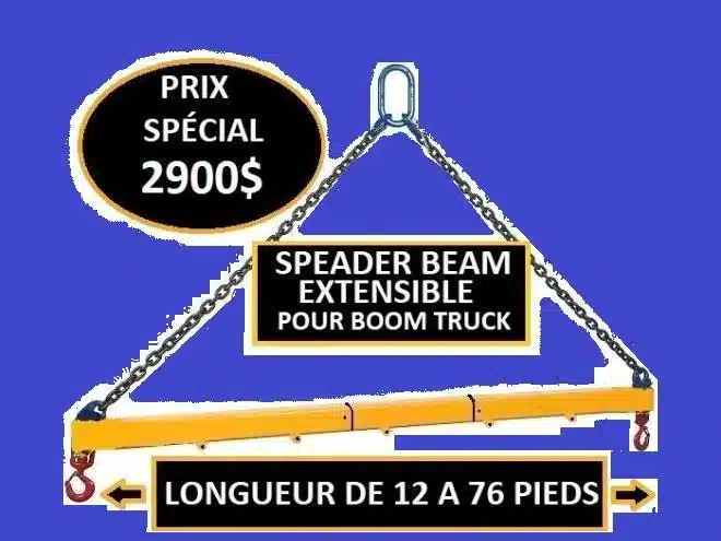 Photo de la Galerie 1 pour POUTRE DE LEVAGE AJUSTABLE DE 12 A 76 PIED SPEADER BEAM divers