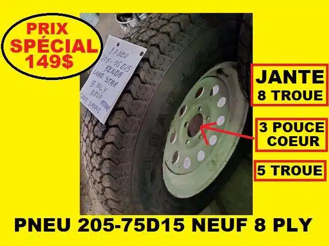 Photo de la Galerie 1 pour 205-75D15 Pneus et roues