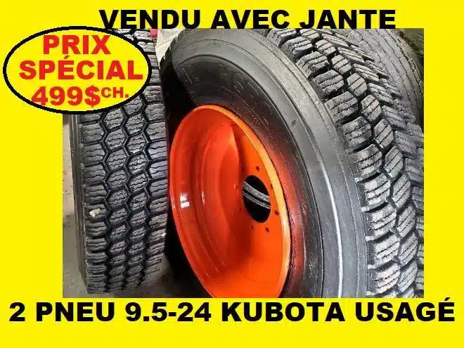 Gallery image 1 for Kubota PNEU 9.5-24 MONTE KIOTI Tires & Rims