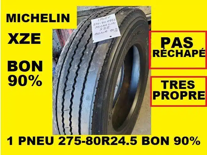 Gallery image 1 for Michelin PNEU 275-80R24.5 ( 285-75R24.5 ) RECHAPE A NEUF Tires