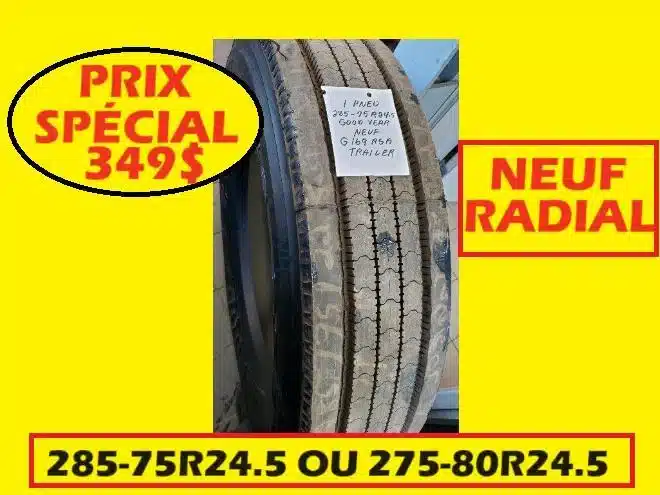Photo de la Galerie 1 pour Goodyear PNEU 285-75R24.5 NEUF ( 275-80R24.5 ) Pneus